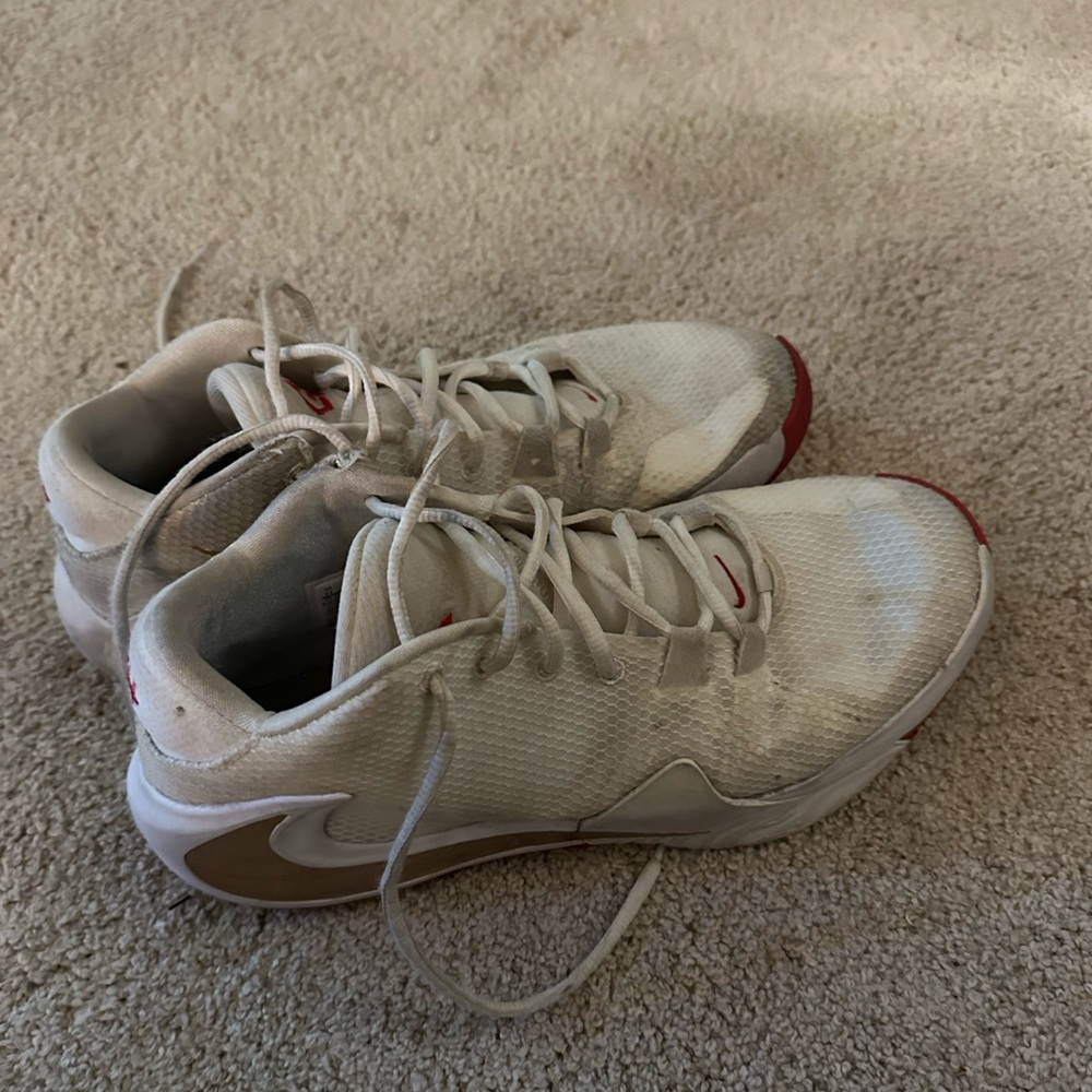 Nike White and Red Athletic Shoes